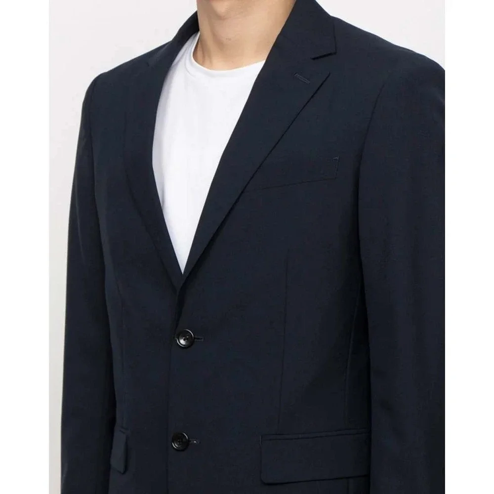 Comme Ca Ism Japanese Brand Mens Tropical Jacket Two Button Navy Suit Blazer / L